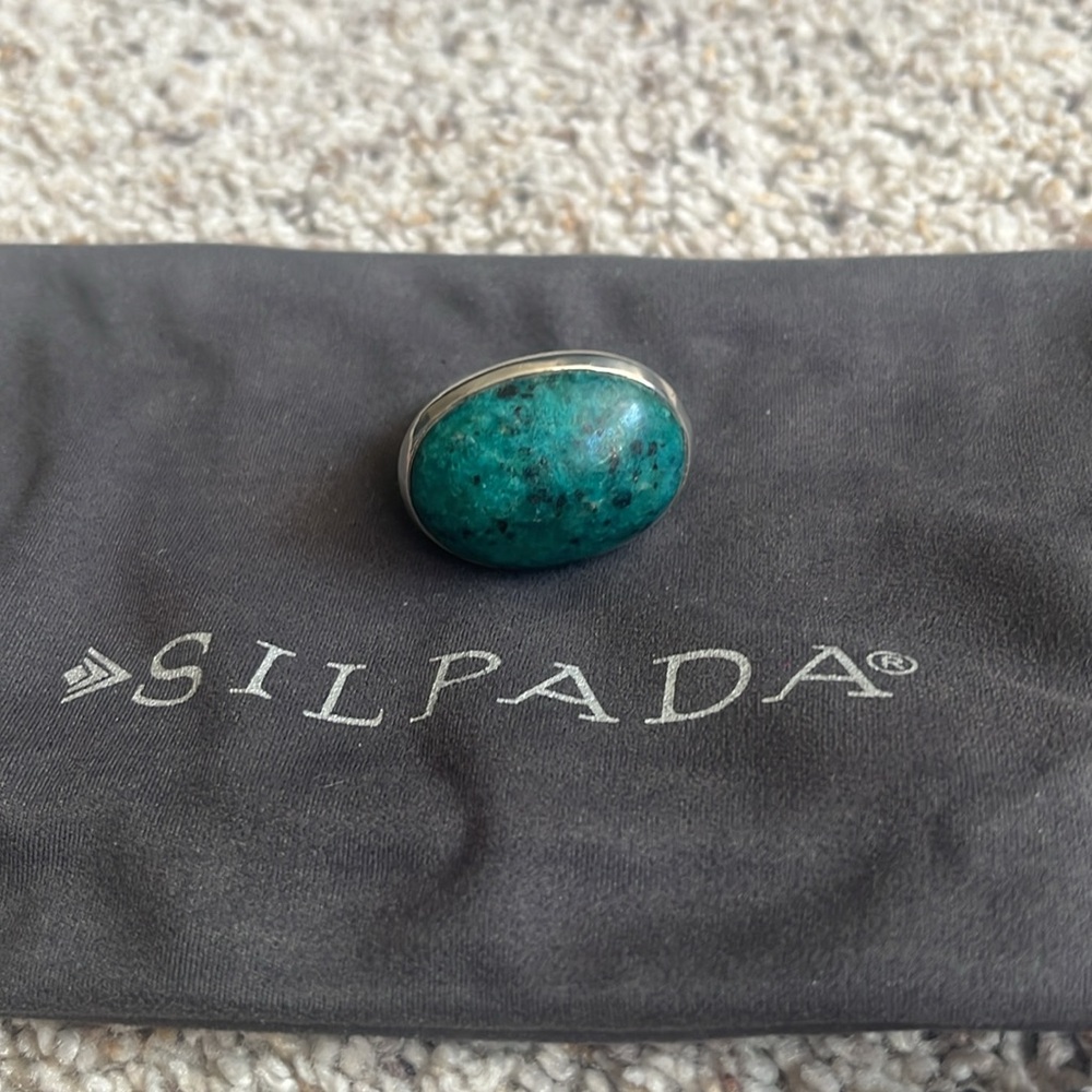 Jade stone ring sz 8